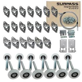 Surpass 724622403789 Garage Door Hardware Kit Roller/hinge/top Bracket/wire Rope For 16ftx8ft And 1