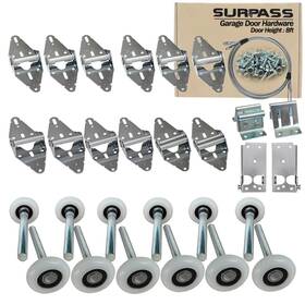 Surpass 724622403819 Garage Door Hardware Kit Roller/hinge/top Bracket/wire Rope For 8ft Height Ga