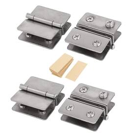 Sydien 745679817473 4pcs Glass Door Hinges Adjustable Double Clamp Fits For 5-8mm 1