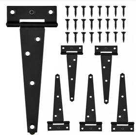 Symi Smmr 705353697180 6pcs 6 Inch T Gate Hinges Black Rustproof Tee Outdoor Barn Shed Door Hinge