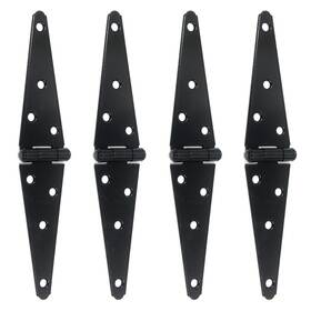 T Tulead 779605571894 4pcs Iron Door Hinges Shed Strap Gate Hinge 5.31inch Black