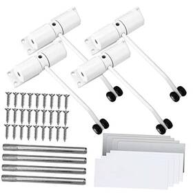 Taicheut 743388543577 4 Pack White Door Closer - Automatic Self-closing Slower Adjustable