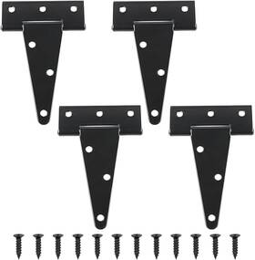Tambee 445029880838 Shed Door Hinges T-strap Barn Black Tee Hinge For Wooden Fenc