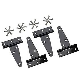 Ps-thinge-4in-4p-td Taodan 4pcs T Hinge Shed Gate Strap Black Door Barn Gates Hinges