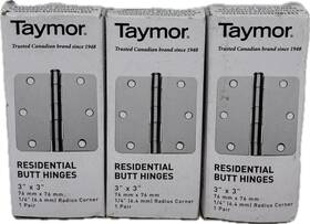 25-pkblk8545a Taymor 063013645934 3 Inch Door Hinge 1/4 Radius Matte Black Hinges Lot Of 6 New
