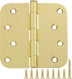 Tdchinges 313035883877 4 Inch Door Hinges Noise-free 3 Pack Brass Rounded 5/8 Radius