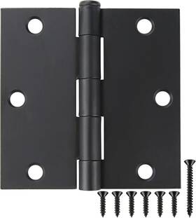 Tc2-35-sq-bk-12 Tdchinges Matte Black Square Interior Door Hinges 3.5 Inch Iron Bifold Closet Set 12 Pack