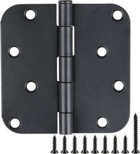 Tdc-22-rh4-5 Tdchinges Tdc-22-rh4-5/8r-bk3 3 Pack Black Door Hinges Matte 4 Inch 5/8 Radius For Doors