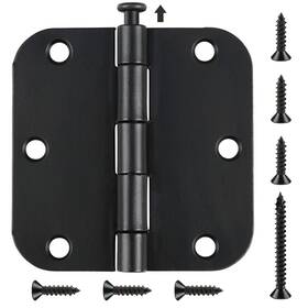 Tdc-rh35-5 Tdchinges Tdc-rh35-5/8r21-bk48 48 Pack Rounded Matte Black Door Hinges 3.5 Inch 5/8 Radius Interi