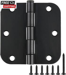 Tdc-tc1-35-5 Tdchinges Tdc-tc1-35-5/8r-bk-03-2 3 Pack Interior Matte Black Door Hinges Rounded 3.5 Inch X 1/2 Indoor Heavy D