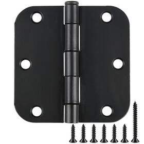 Tdc-tc1-35-5 Tdchinges Tdc-tc1-35-5/8r-bk-36-1 36 Pack Rounded Matte Black Door Hinges 3.5 Inch 5/8 Radius Interi