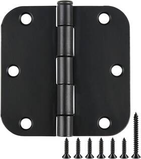 Tdc-tc1-35-5 Tdchinges Tdc-tc1-35-5/8r-bk-48-3 48 Pack Rounded Matte Black Door Hinges 3.5 Inch X 5/8 Radius Interior 3