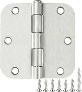 Tdc-tc1-35-5 Tdchinges Tdc-tc1-35-5/8r-sn-03-2 3 Pcs Rounded Door Hinges Brushed Nickel 3.5 In 5/8 Inch Radius Hardware Satin