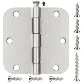 Tdc-tc2-35-5 Tdchinges Tdc-tc2-35-5/8r-sn-24 24 Pack Brushed Nickel Door Hinges 3.5 X 3 1/2 Inch Interior Rounded 5/8 Radius