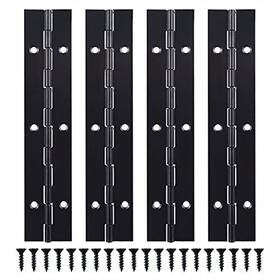 Tellyouwin 793869949213 4pcs 6 Inch Black Piano Hinges For Cabinet Heavy Duty Continuou