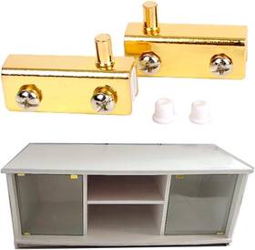 Teyouqu 313026530551 2 Pieces Glass Door Hinges Cabinet For Doors Gold