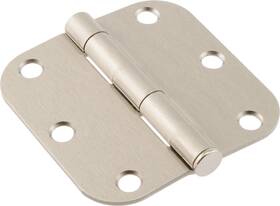 853472 The Hillman Group 038902007278 3 Inch Residential Door Hinge - 5/8 Round Corner Removable Pin Full M