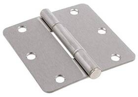 854323 The Hillman Group Smooth Corner Satin Nickel Squeak-proof Door Hinges 3-1/2 Inch 5 Pack