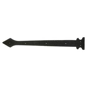 Tkb-10034-k The Kings Bay Dummy Strap Hinge In Black Finish Iron With Spearhead Tip 24 Inch Door Hardware