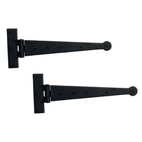 Tkb-cbsh12a-k The Kings Bay Colonial Bean Strap Hinge In Wrought Iron Hardware 12 Inches