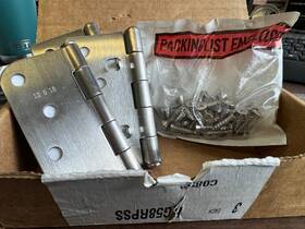 Hg58rpss Therma-tru Qty Of 3 New 4 Inch Self Aligning Stainless Steel Brushed Nickel Hinges