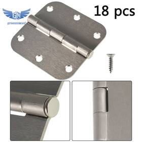 Gm713000md Thomletha 3-1/2 Inch Satin Nickel Door Hinges 3.5 3.5in 2.2mm 5/8 Radius Corners 18 Pcs