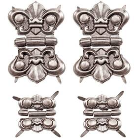 Th93075 Tim Holtz Idea-ology 040861930757 Hinges 4 And 16 Fasteners Antique Nickel Finish