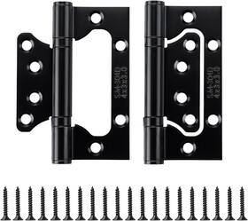 Tiosamd 313032012096 2pcs Non-mortise Hinges Matte Black Mute Stainless Steel Door Thicken D