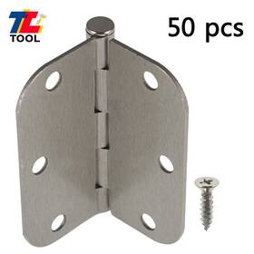 Tl2959282 Tool Library 50 Pack 3.5 Inch X 2.2mm Satin Nickel Iron Door Hinges 5/8 Radius Corners