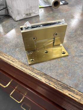 Gas-312 Top Hardware 90 Degree Geneva Beveled Wall To Glass Shower Door Hinge- 3/8 Inch - 1/2 Thick