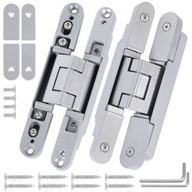 3us-6shinge Toqraft Hidden Door Hinges 2 Pcs - 6 X 1.2 Inch Silver Thin Invisible Hinge For D