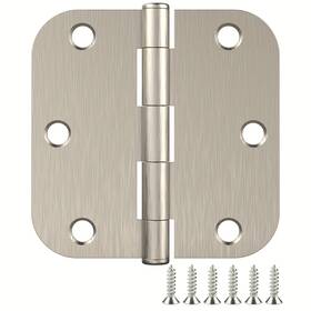 Fba-ly-dhyj35-n3 Treasem 3 Pack Rounded Satin Nickel Door Hinges 3.5 X Inch With 5/8 Radi