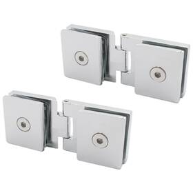 00546si Ttzeze 2 Pack 180 Degree Shower Hinges Heavy Duty Glass Door Clamps Zinc Alloy Brushed