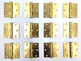 132940-06418 Ultra Hardware Nos Set Of 12 Satin Brass 3 Inch X Door Hinges Removeable Pins