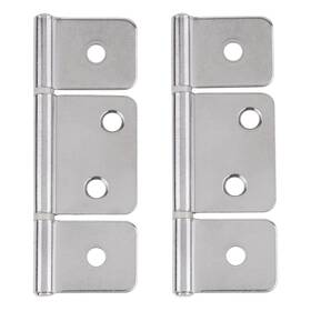 Nh8-sch Uniqantiq Hardware Supply 3-1/2 Inch Chrome 3-leaf Flag Hinges - Pack Of 2 Non-mortise For Bi-fold