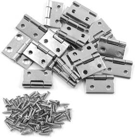Unlorspy20220701-009 Unlorspy 20 Pcs Stainless Steel Folding Butt Hinges 1 Inch Silver Square Door Wit