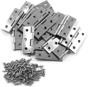 Unlorspy20220701-011 Unlorspy 20 Pcs Stainless Steel Folding Butt Hinges 2.5 Inch Silver Square Door