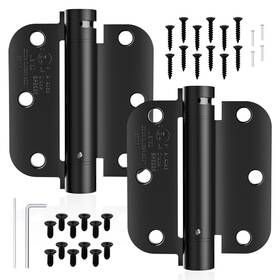 Usature 717325338717 Door Hinges 3.5 Inch Self Closing 2 Pack 5/8 Radius Matte Black Ul Listed
