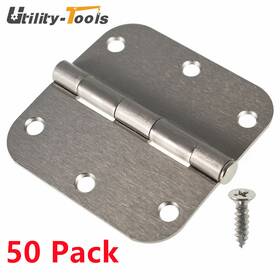 Ut2460126 Utility-tools Satin Nickel Interior Door Hinges 50 3.5 Inch With Radius Corners 5/8