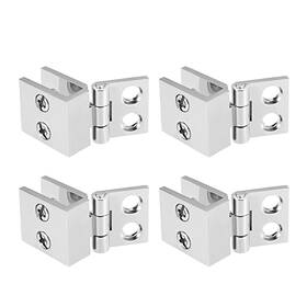 Uxcell 601968940478 4pcs Glass Door Hinge Clamp Zinc Alloy For 5-8mm Cupboard Showcase Cabinet