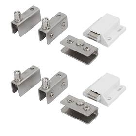 Uxcell 604267022005 2 Sets Cabinet Shower Door Pivot Hinges Magnetic Catch Latches Glass Clamps