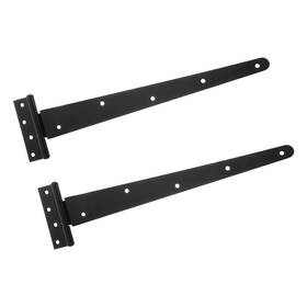 Uxcell 609044791594 2pcs T-strap Door Hinges 16 Inch Wrought Tee Shed Gate Iron Black