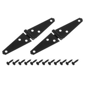Uxcell 617662898823 2pcs Strap Hinges 3 Inch Shed Door Gate Hinge With Screws Black