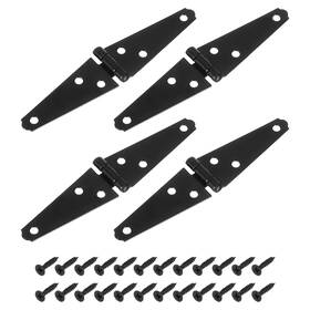Uxcell 619668080837 4pcs Strap Hinges 3 Inch Shed Door Gate Hinge With Screws Black
