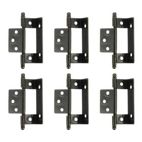 Uxcell 639664510008 6pcs Cabinet Hinges Full Inset 3.4x0.7inch Partial Wrap Long Hinge Bronze