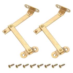 Uxcell 639664855390 2pcs Brass Lid Folding Support Hinge Stay Hinges Gold