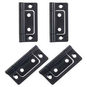 Uxcell 656320820615 4pcs 2x1 Inch Door Hinges Non-mortise No Noise Plating Black