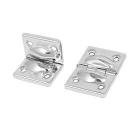 Uxcell 709874902525 2pcs Toolbox Suitcase Box Metal Door Hinges Support Silver Tone 44mmx30mm
