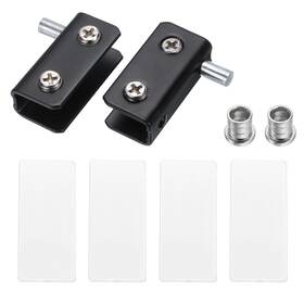 Uxcell 724117956912 1 Pair Glass Door Hinge Pivot Clamp For 5-8mm Black