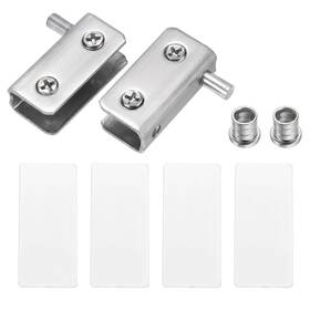 Uxcell 724117956929 1 Pair Glass Door Hinge Pivot Clamp For 5-8mm Silver